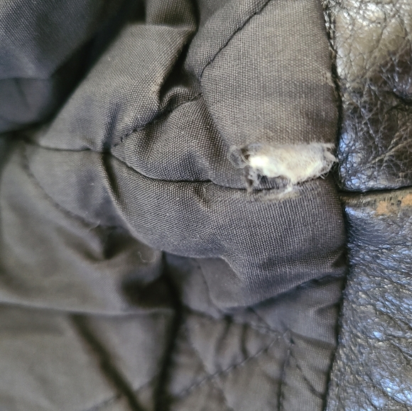 VTG 1984 Saxony Size 42 Black Motorcycle Bomber Genuine Leather Jacket - Picture 11 of 12